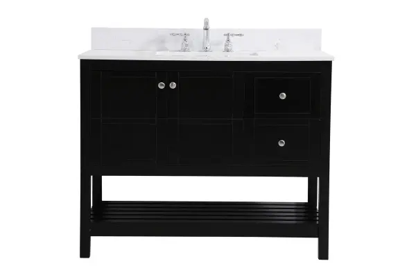 Theo 42" Bathroom Vanity Set in Black