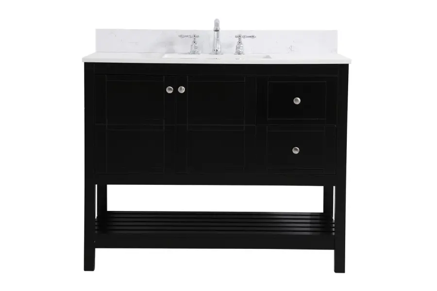Theo 42" Bathroom Vanity Set in Black