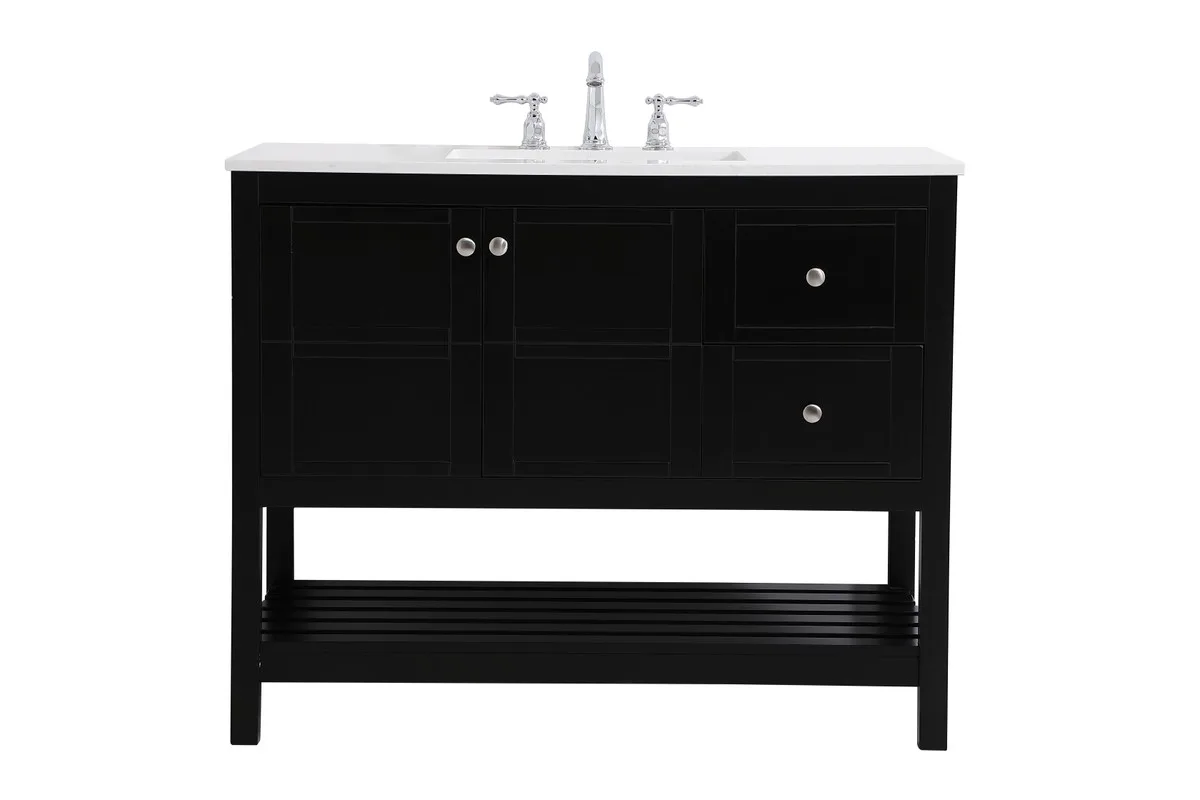 Theo 42" Single Bathroom Vanity in Black