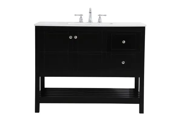 Theo 42" Single Bathroom Vanity in Black