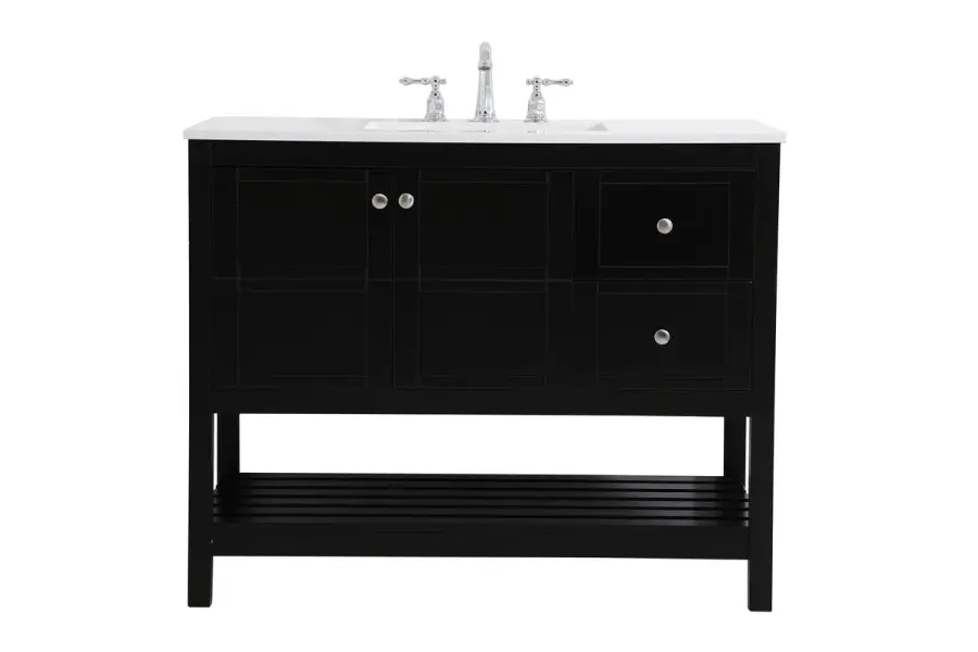 Theo 42" Single Bathroom Vanity in Black