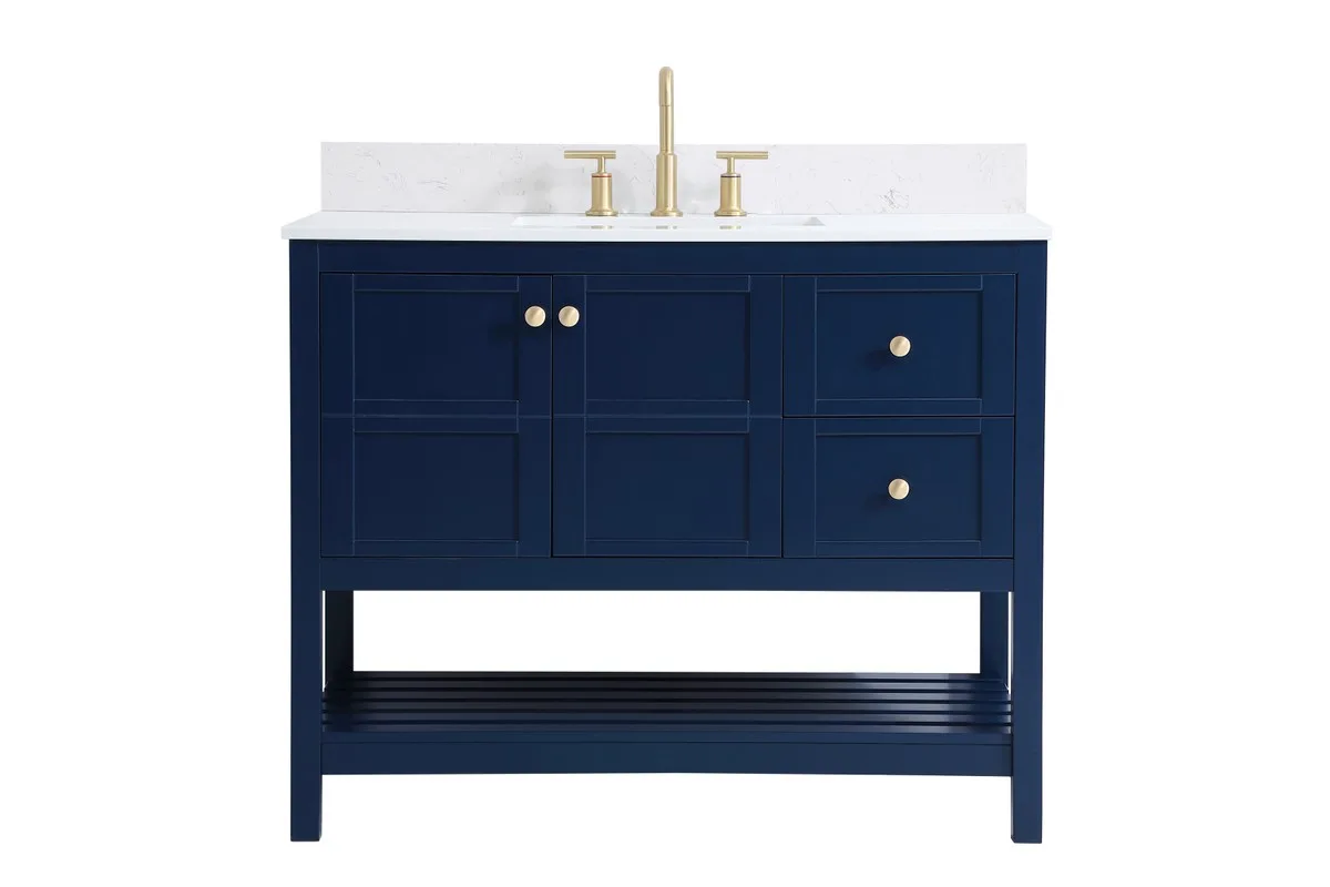 Theo Bathroom Vanity Set in Blue