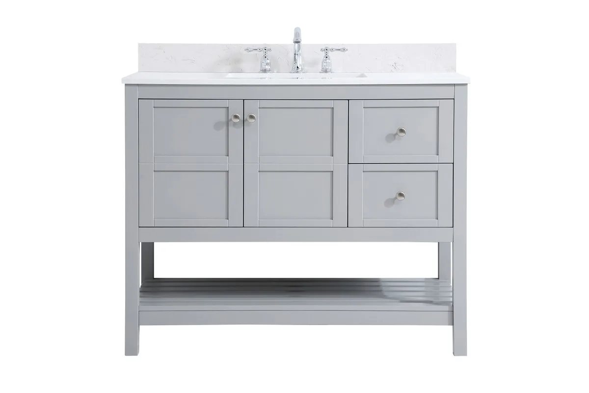 Theo Bathroom Vanity Set in Gray