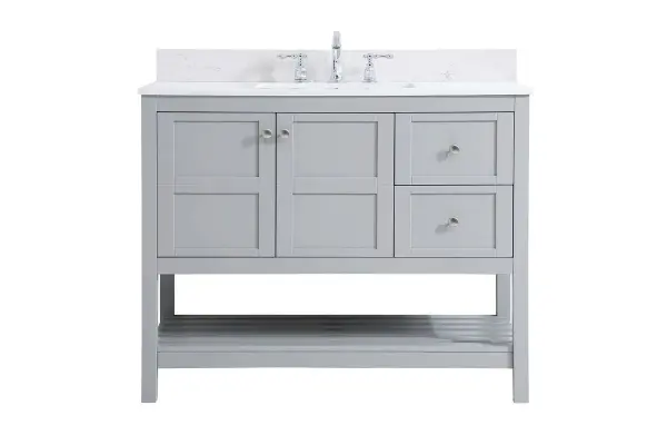 Theo 42" Bathroom Vanity Set in Gray