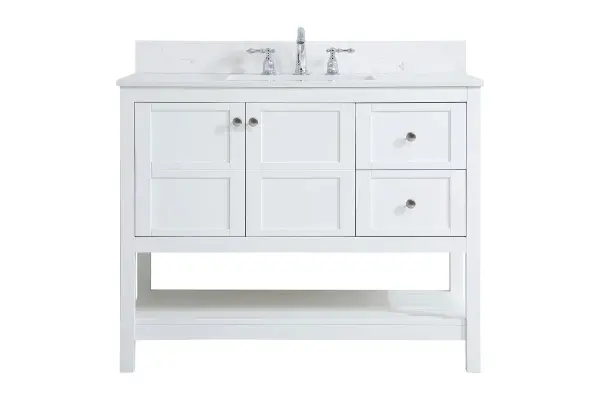 Theo 42" Bathroom Vanity Set in White
