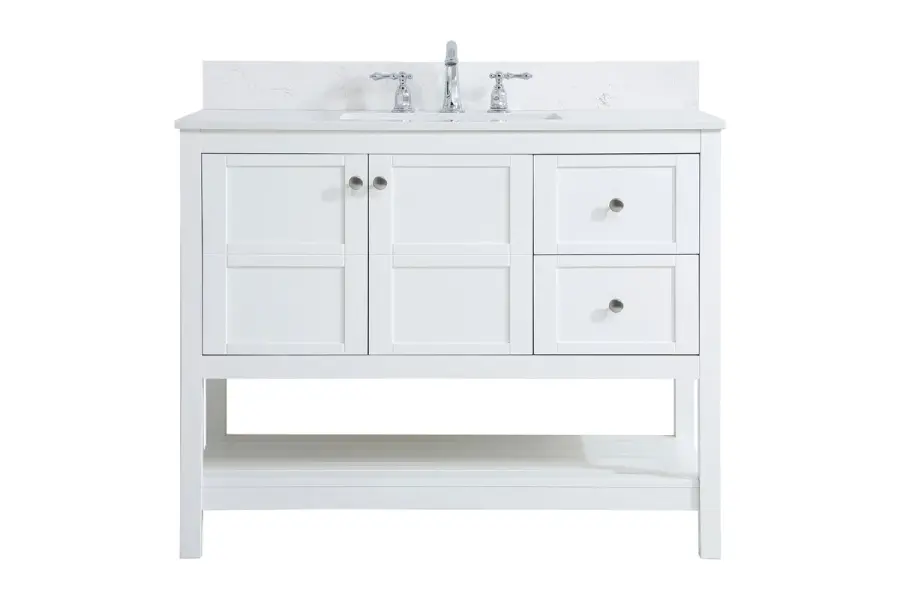 Theo 42" Bathroom Vanity Set in White
