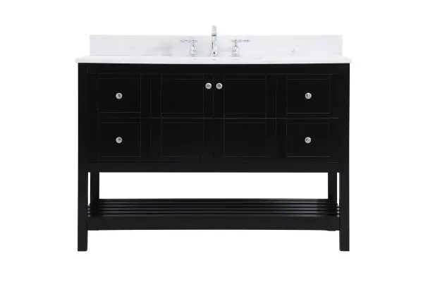 Theo 48" Bathroom Vanity Set in Black
