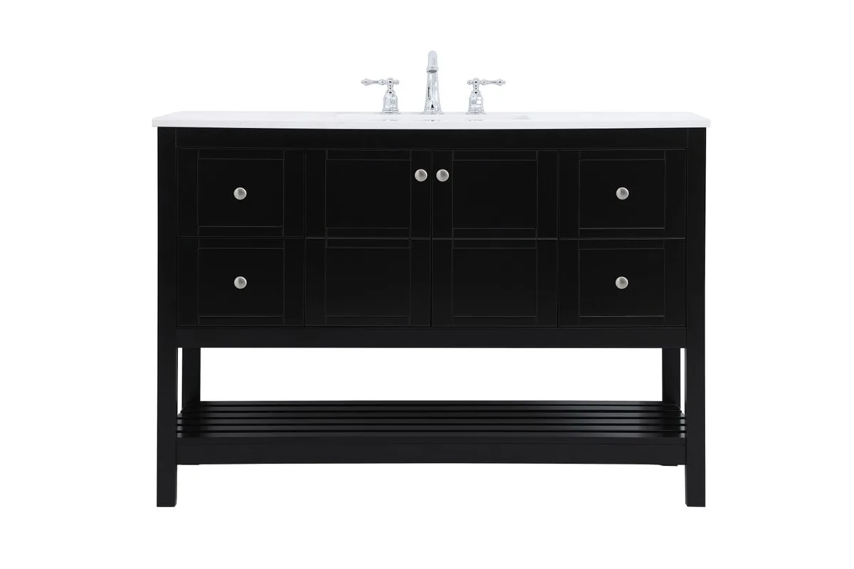 Theo Single Bathroom Vanity in Black
