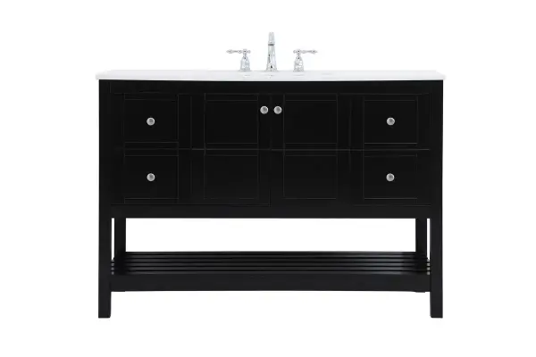 Theo 48" Single Bathroom Vanity in Black