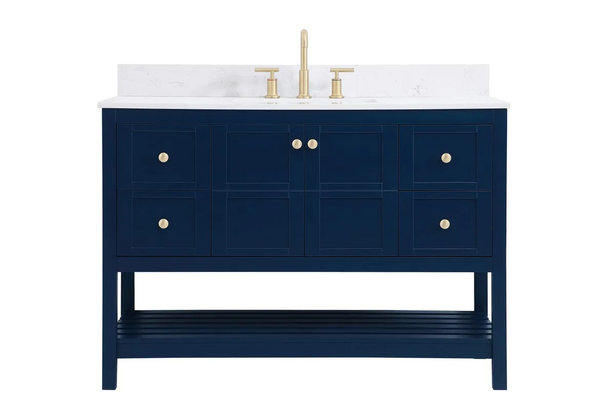Theo Bathroom Vanity Set in Blue