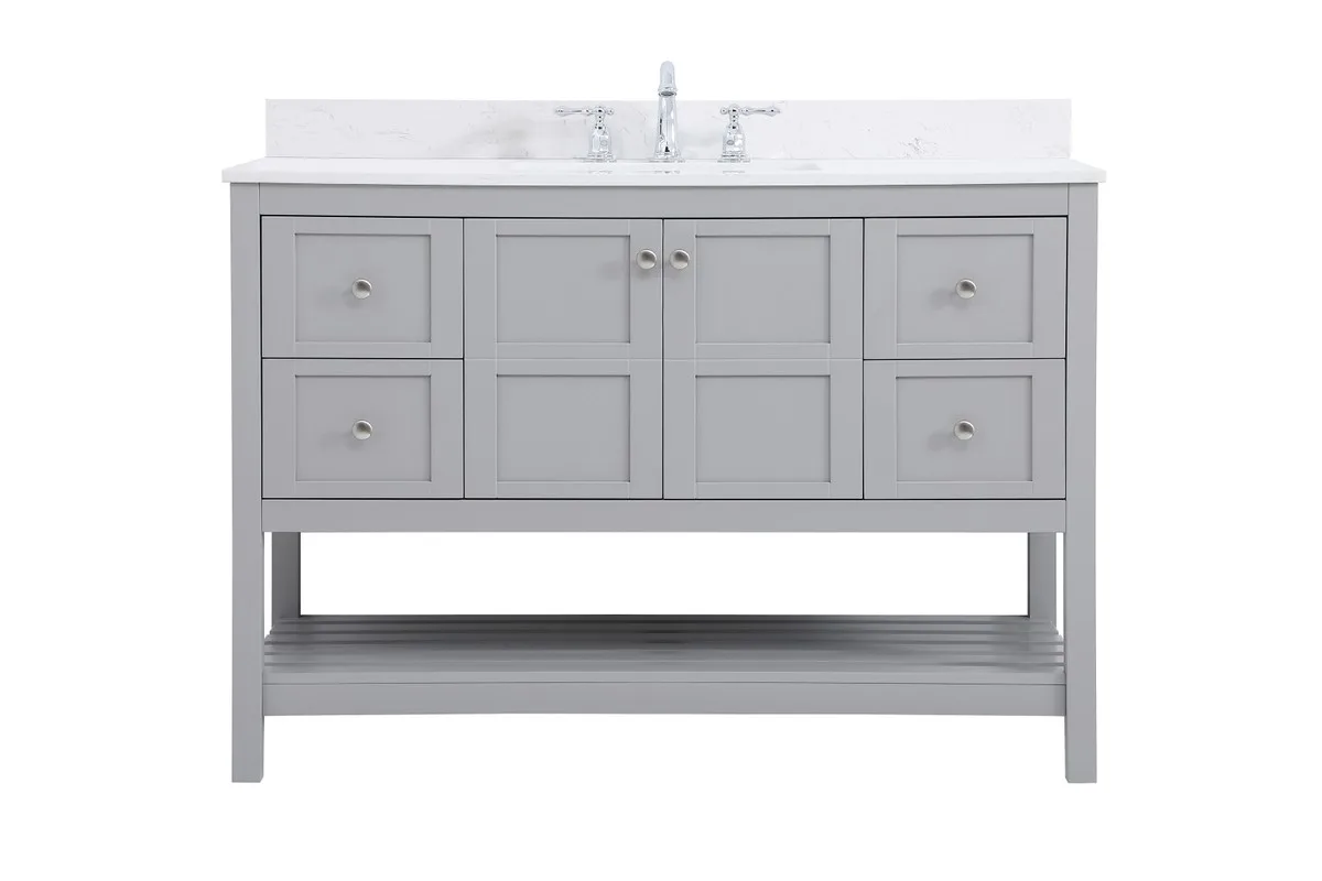 Theo Bathroom Vanity Set in Gray