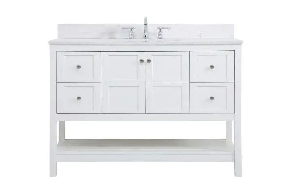 Theo 48" Bathroom Vanity Set in White