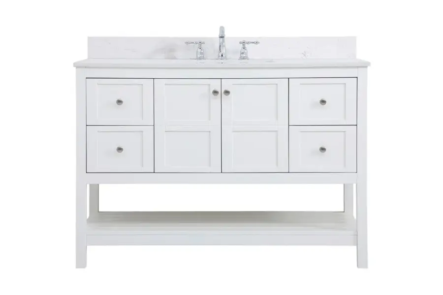 Theo 48" Bathroom Vanity Set in White