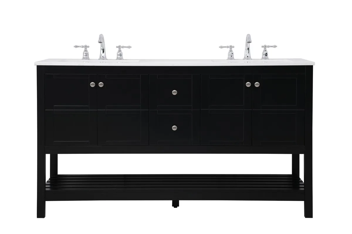 Theo Single Bathroom Vanity in Black