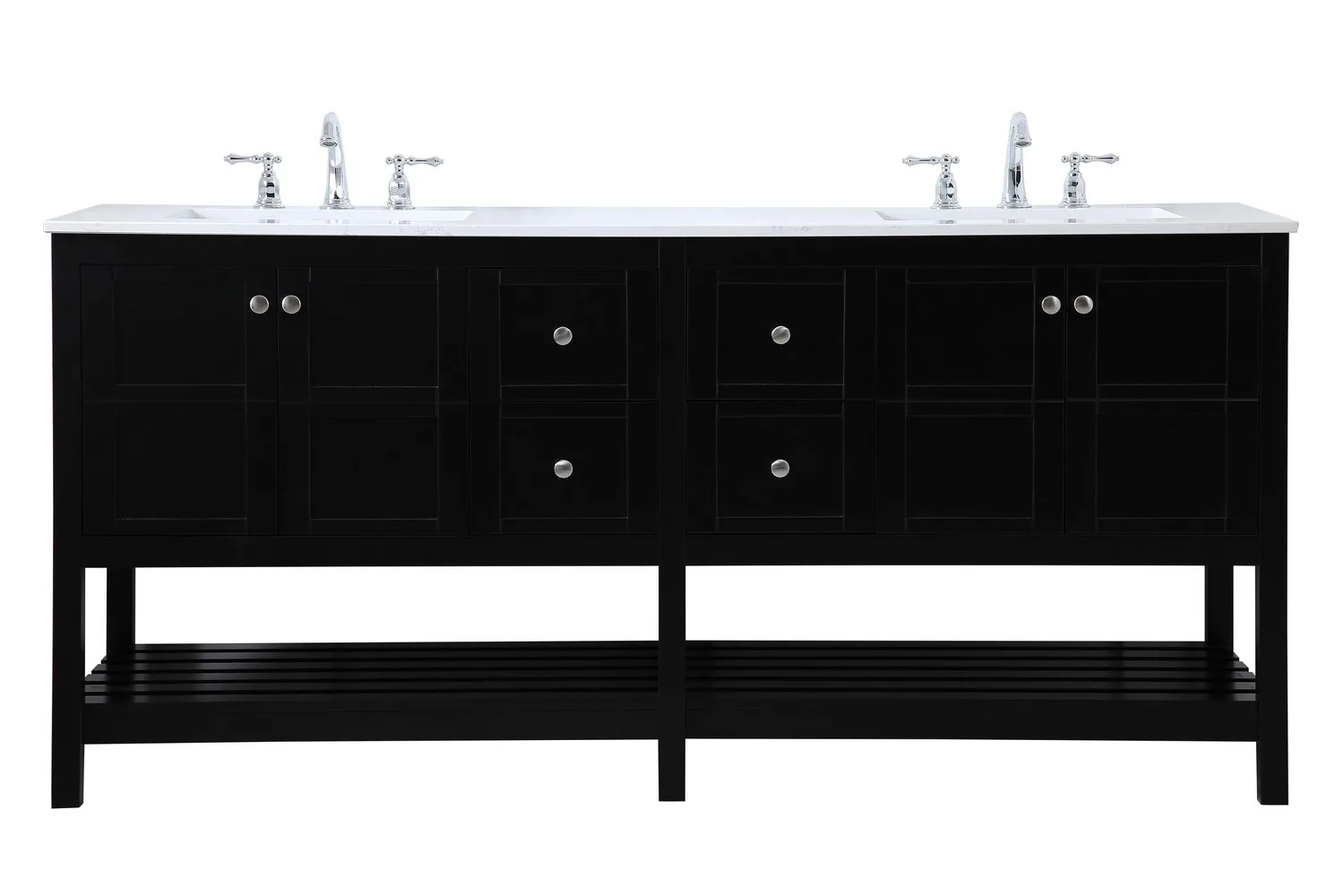 Theo Double Bathroom Vanity in Black
