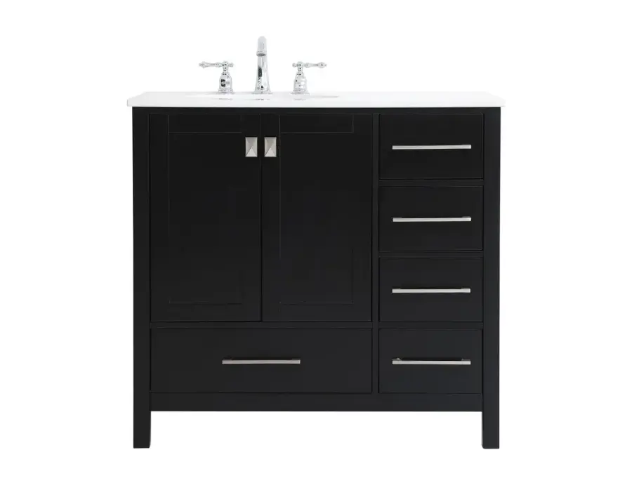 Irene 36" Single Bathroom Vanity in Black