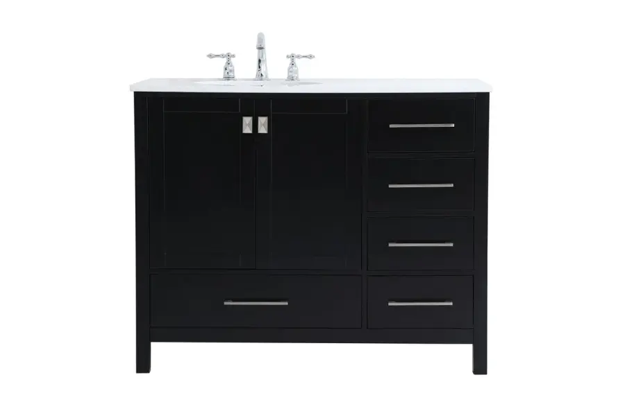Irene 42" Single Bathroom Vanity in Black