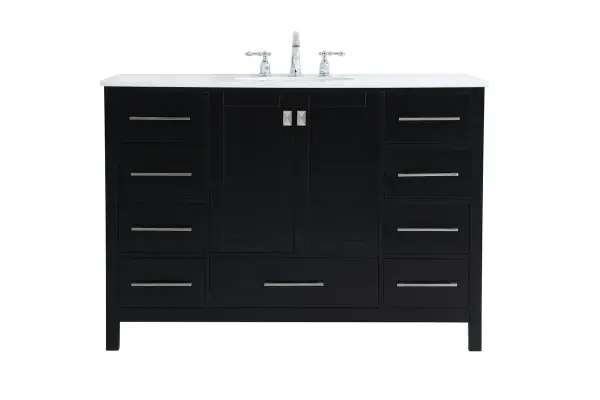 Irene 48" Single Bathroom Vanity in Black