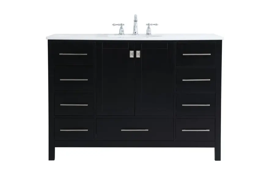 Irene 48" Single Bathroom Vanity in Black