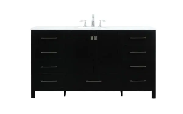Irene 60" Vanity Sink Set in Black