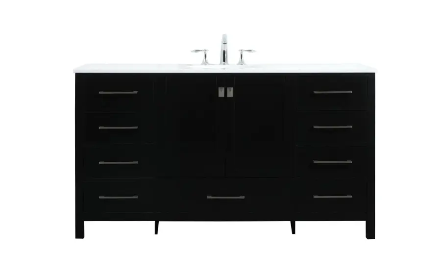 Irene 60" Vanity Sink Set in Black