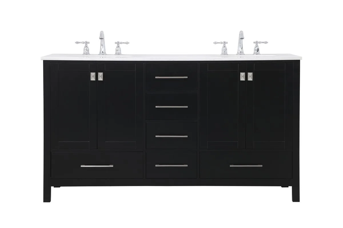Irene Double Bathroom Vanity in Black