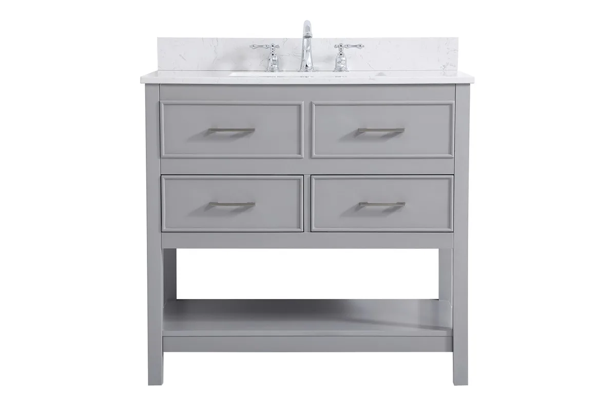 Sinclaire 36" Vanity Sink Set in Gray