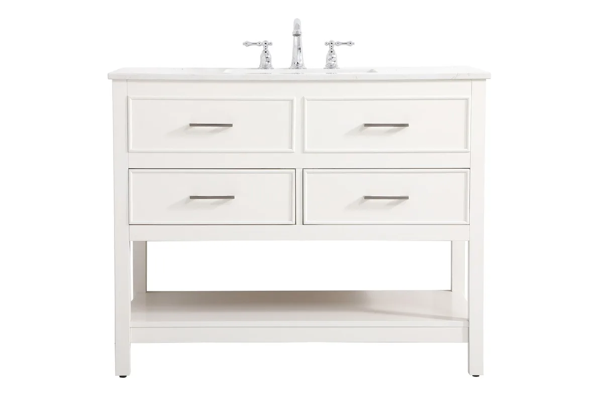 Sinclaire 42" Vanity Sink Set in White