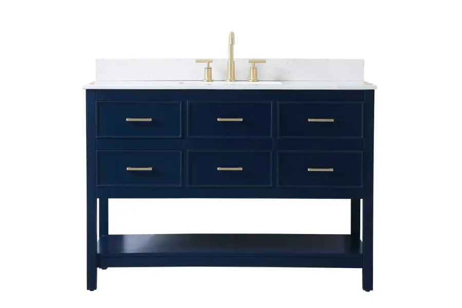 Sinclaire 48" Blue Bathroom Vanity with Marble Top