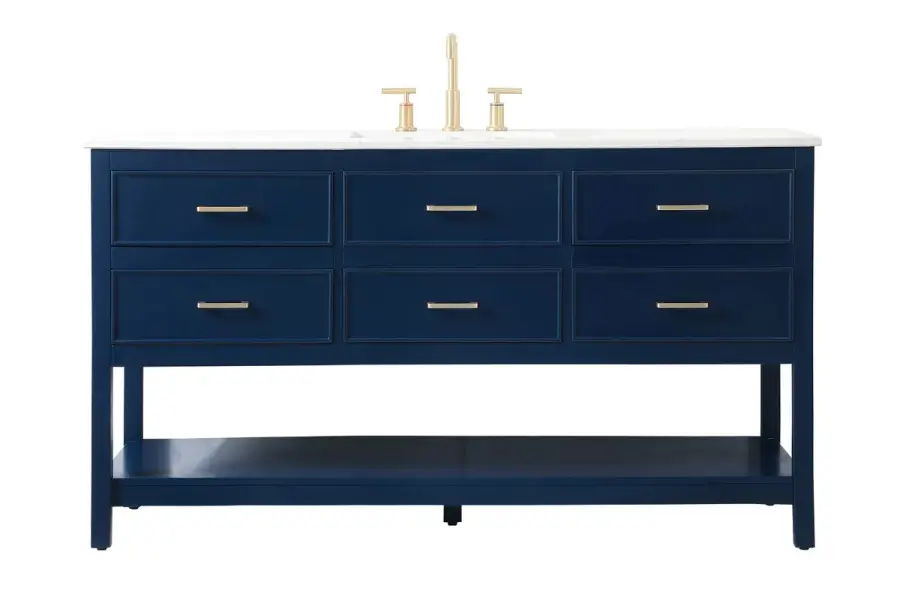 Sinclaire 60" Double Vanity in Blue