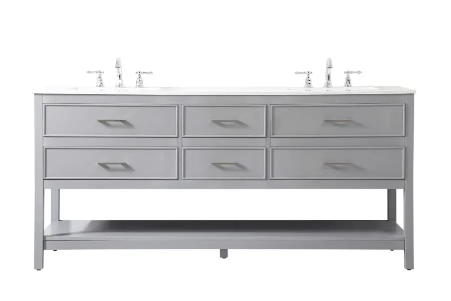 Sinclaire 72" Double Vanity in Gray