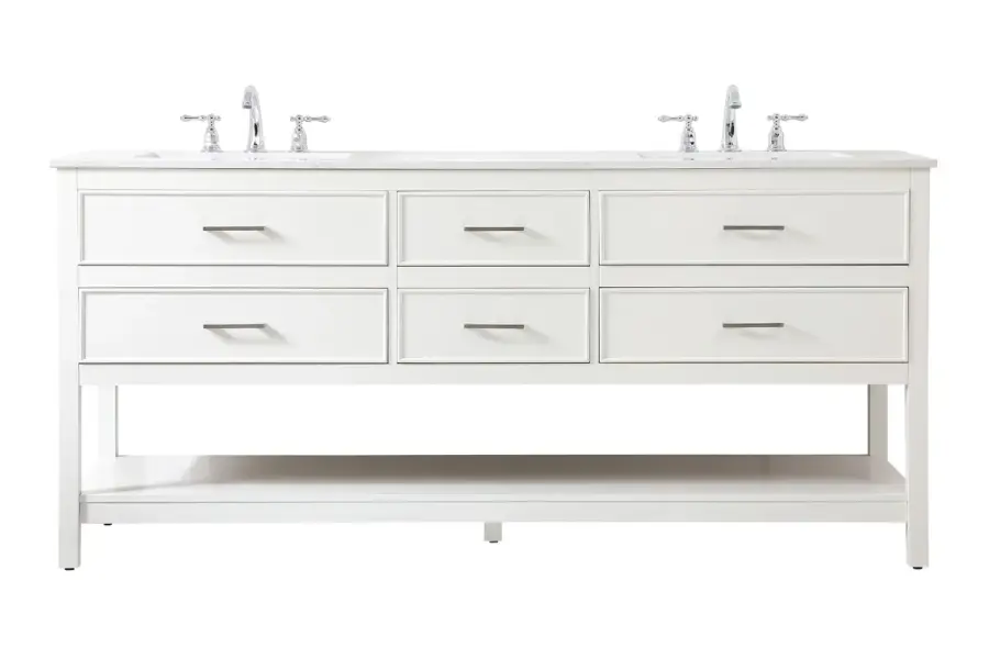 Sinclaire 72" Double Vanity Set in White
