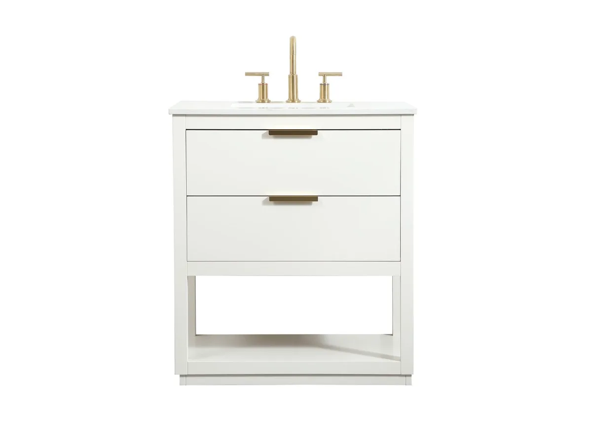 Larkin 30" Vanity Sink Set in White