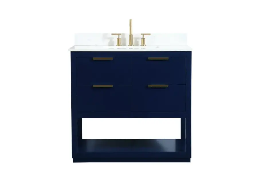 Larkin 36" Blue Vanity Sink Set