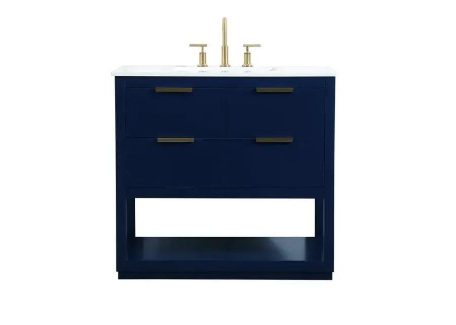 Larkin 36" Vanity Sink Set in Blue