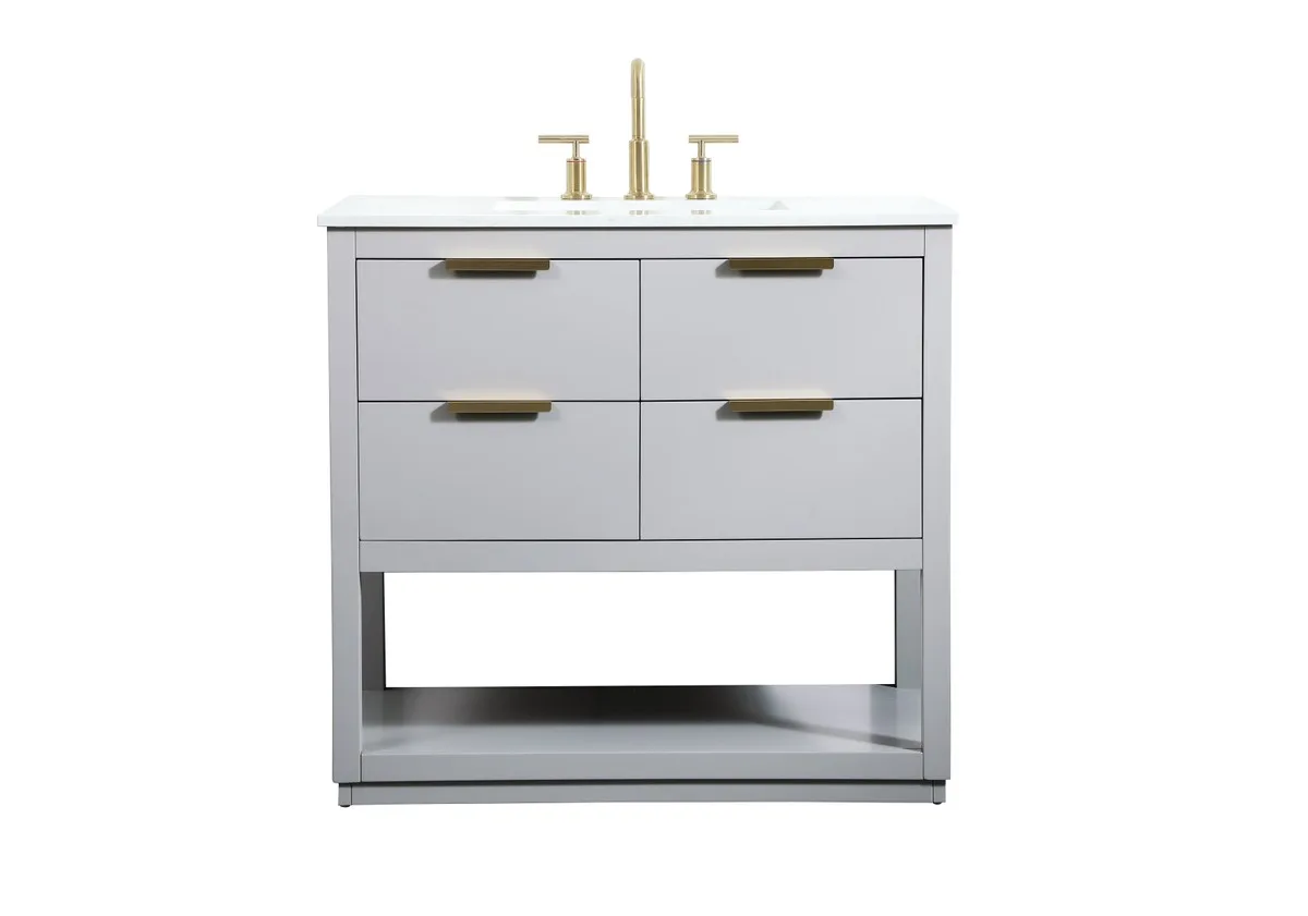Larkin 36" Vanity Sink Set in Grey
