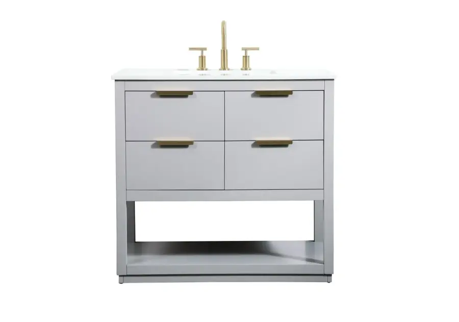 Larkin 36" Vanity Sink Set in Grey