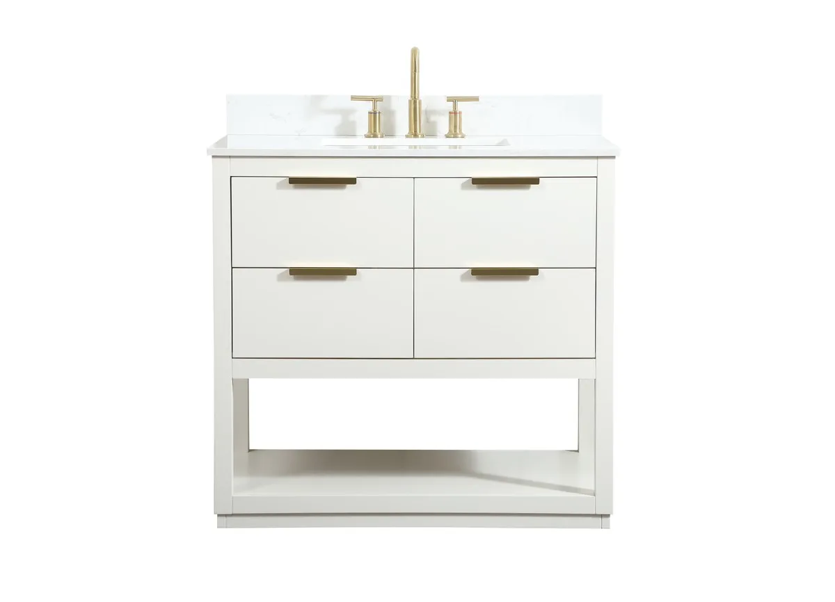 Larkin 36" Vanity Sink Set in White