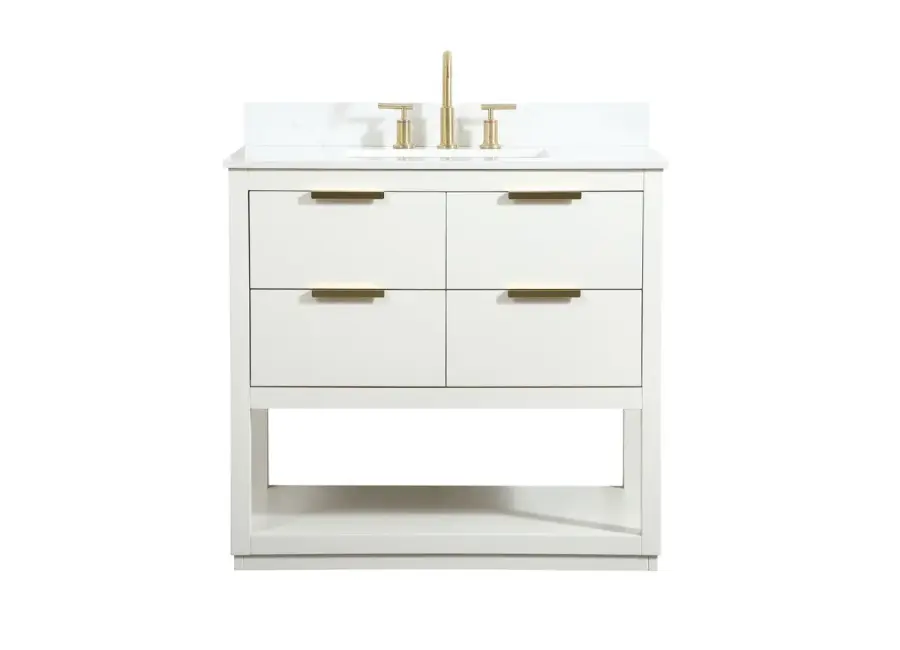 Larkin 36" Vanity Sink Set in White