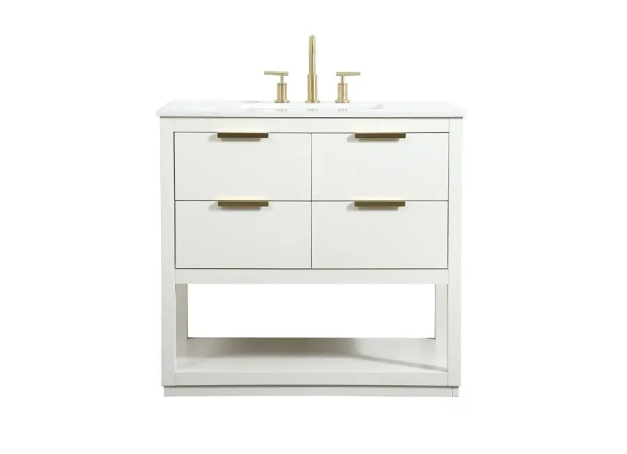 Larkin 36" Vanity Sink Set in White