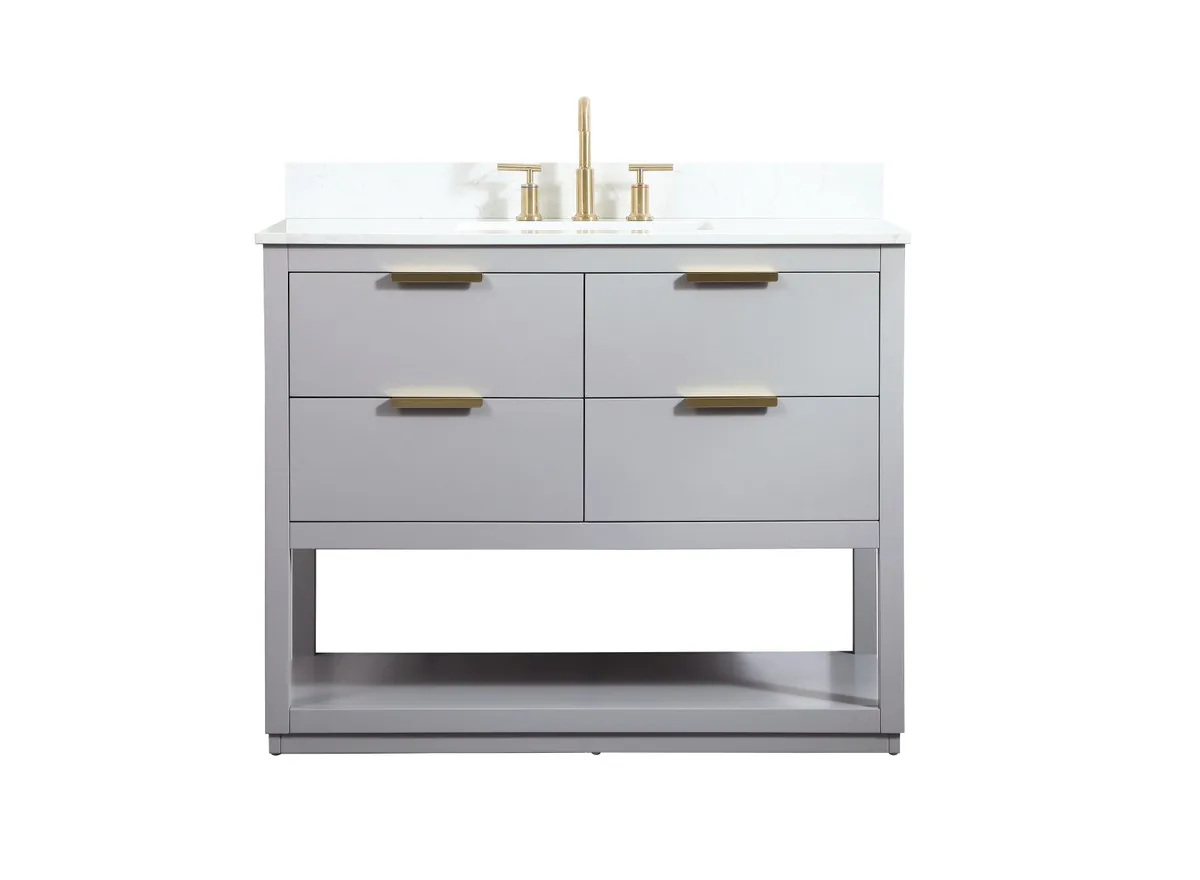 Larkin 42" Vanity Sink Set in Grey