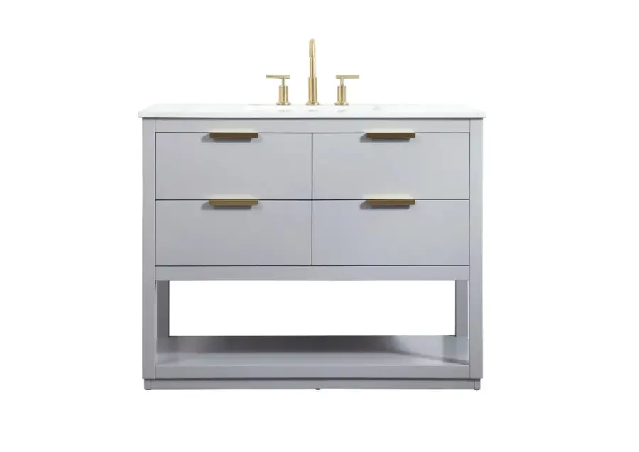 Larkin 42" Vanity Sink Set in Grey