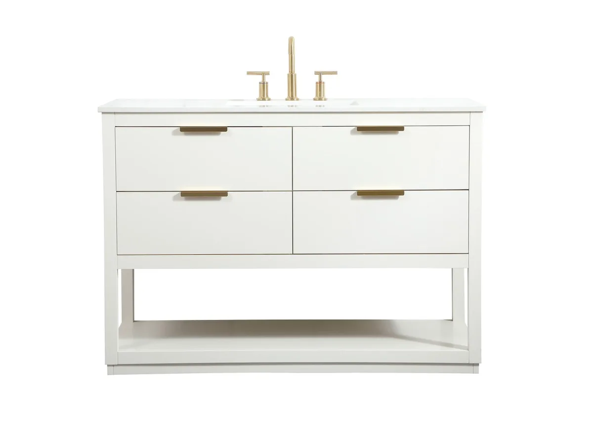 Larkin 48" Vanity Sink Set in White