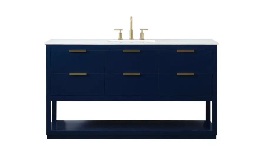 Larkin 60" Vanity Sink Set in Blue