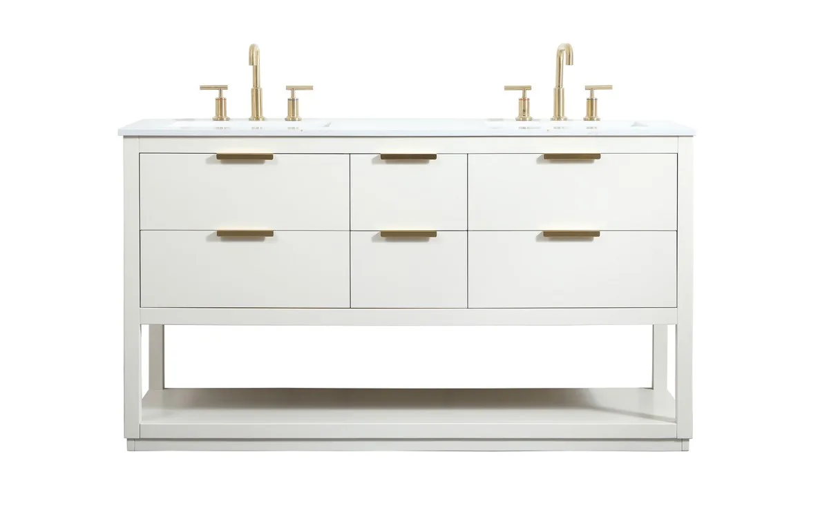 Larkin 60" Double Vanity in White