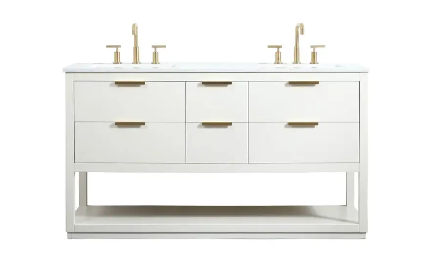 Larkin 60" Double Vanity in White