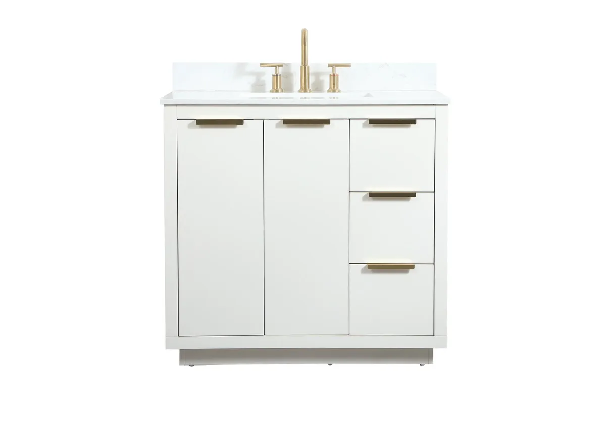 Blake 36" Vanity Sink Set in White