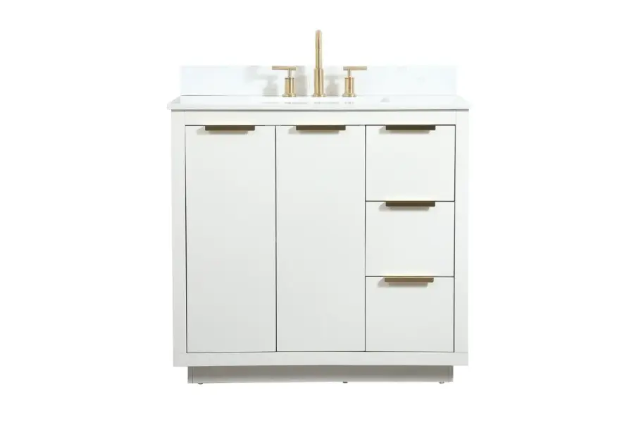 Blake 36" Vanity Sink Set in White