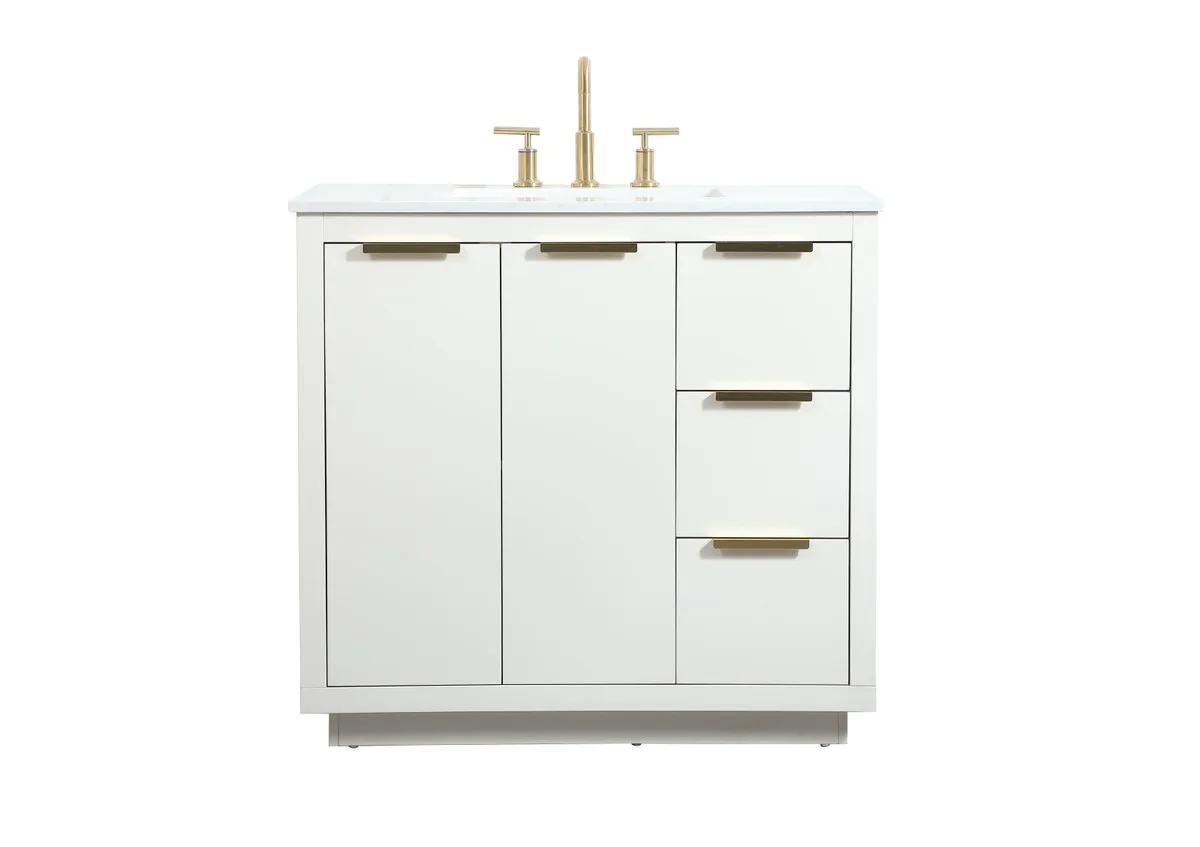 Blake 36" Vanity Sink Set in White
