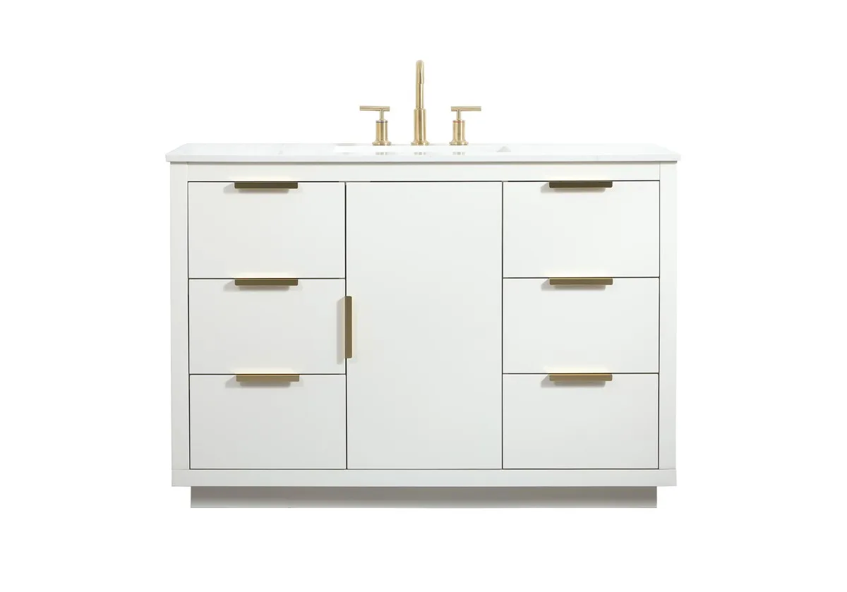 Blake 48" Vanity Sink Set in White